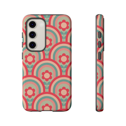 Retro Floral Rainbow Phone Case – Vintage Aesthetic for iPhone, Samsung & Google Pixel