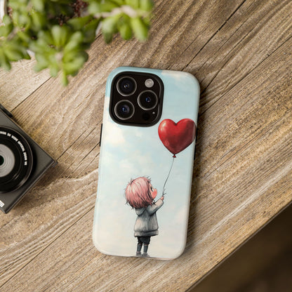 Anime Heart Balloon Phone Case – Dreamy & Cute Art for iPhone, Google Pixel & Samsung
