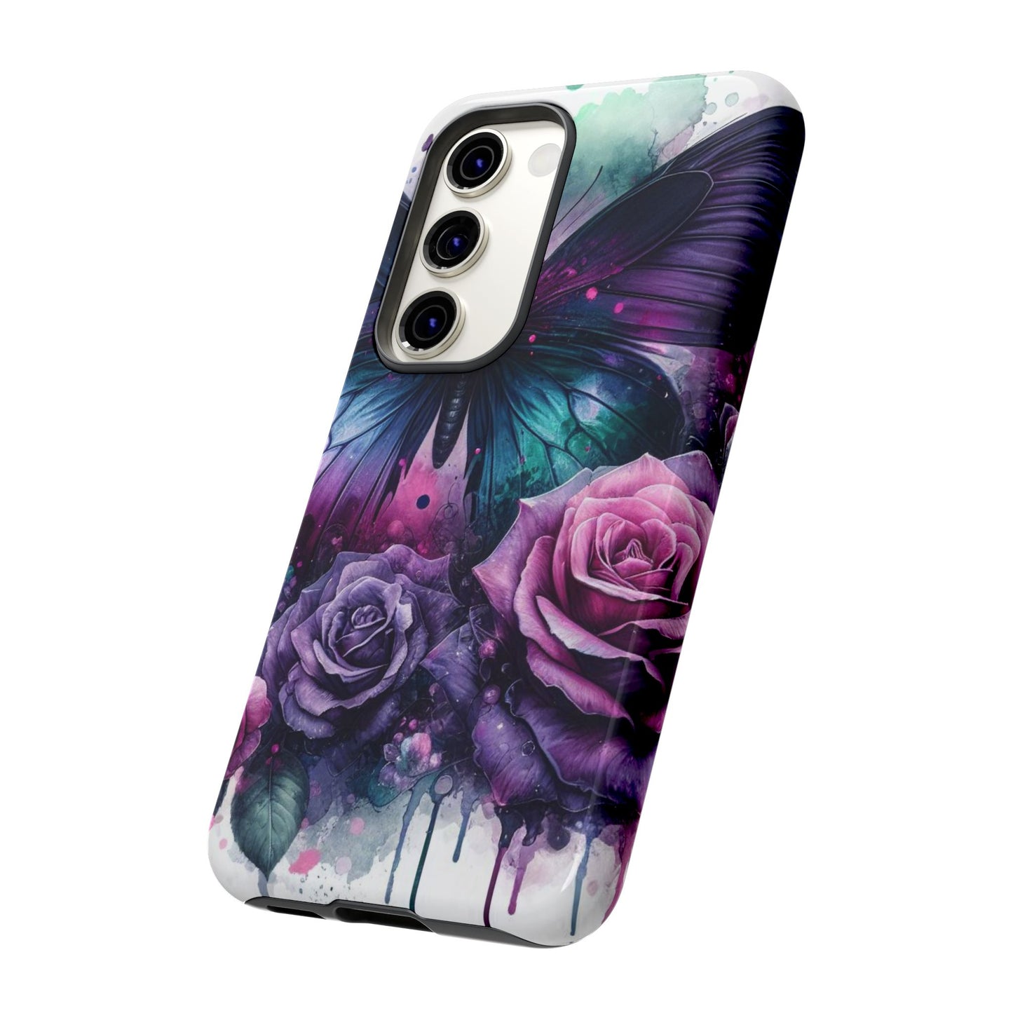 Mystic Bloom – Vibrant Butterfly & Rose Art Mobile Cover