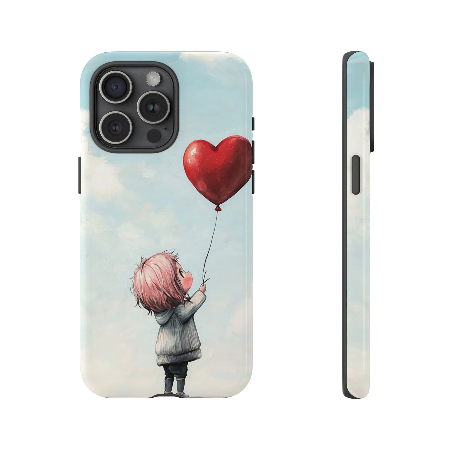 Anime Heart Balloon Phone Case – Dreamy & Cute Art for iPhone, Google Pixel & Samsung
