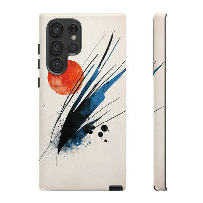 Zen Burst – Minimal Abstract Ink Stroke Phone Case for iPhone, Samsung & Pixel