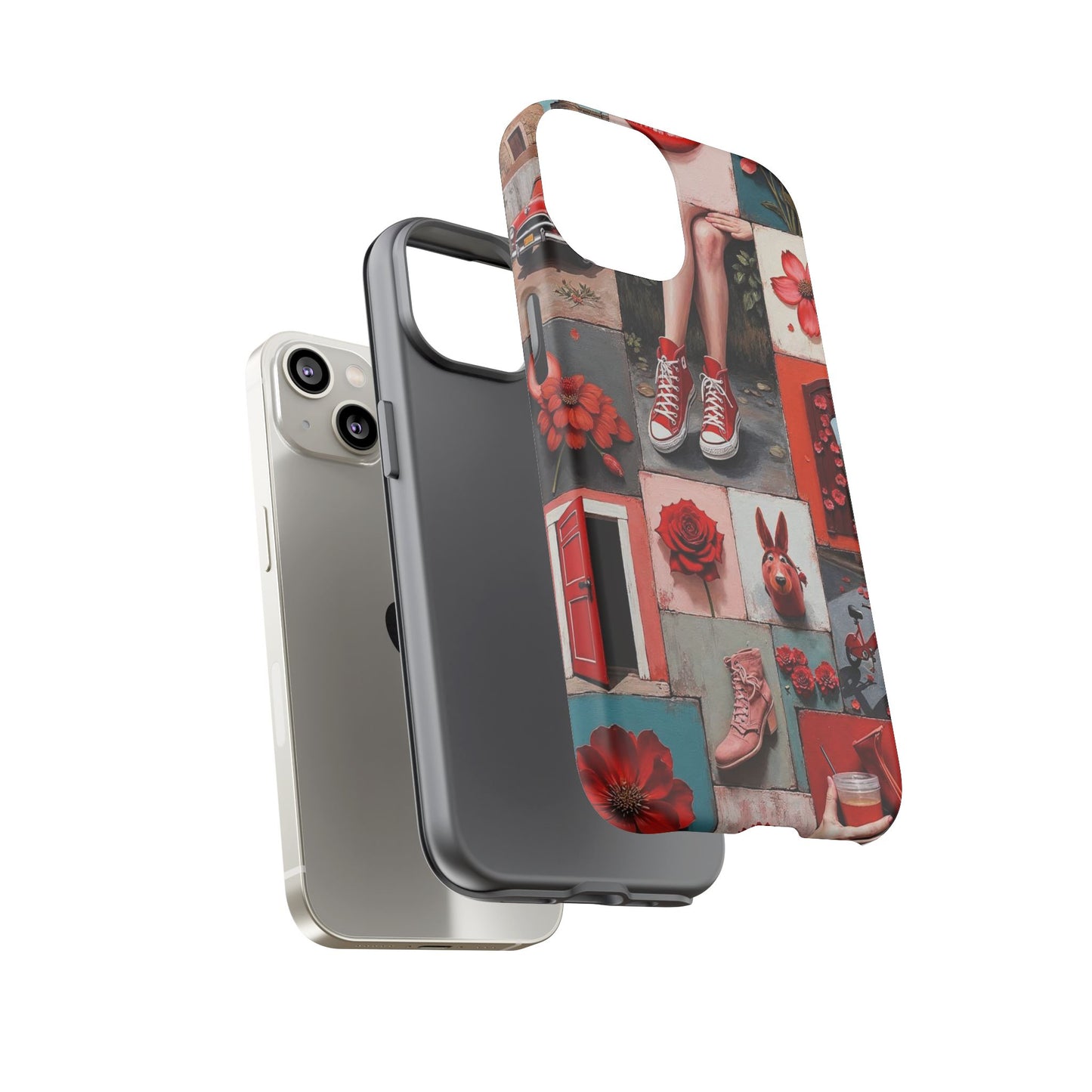 Red Sneakers & Roses Collage Phone Case