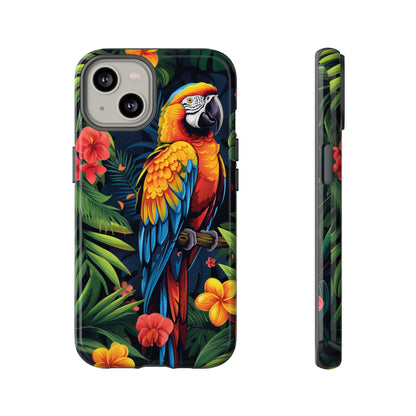 Floral Parrot Phone Case – Tropical Bird Design for iPhone, Samsung & Google Pixel