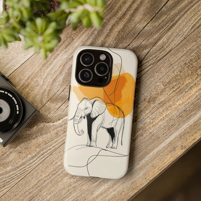 Grace in Strength: Abstract Elephant Sketch Phone Case for iPhone, Samsung & Pixel