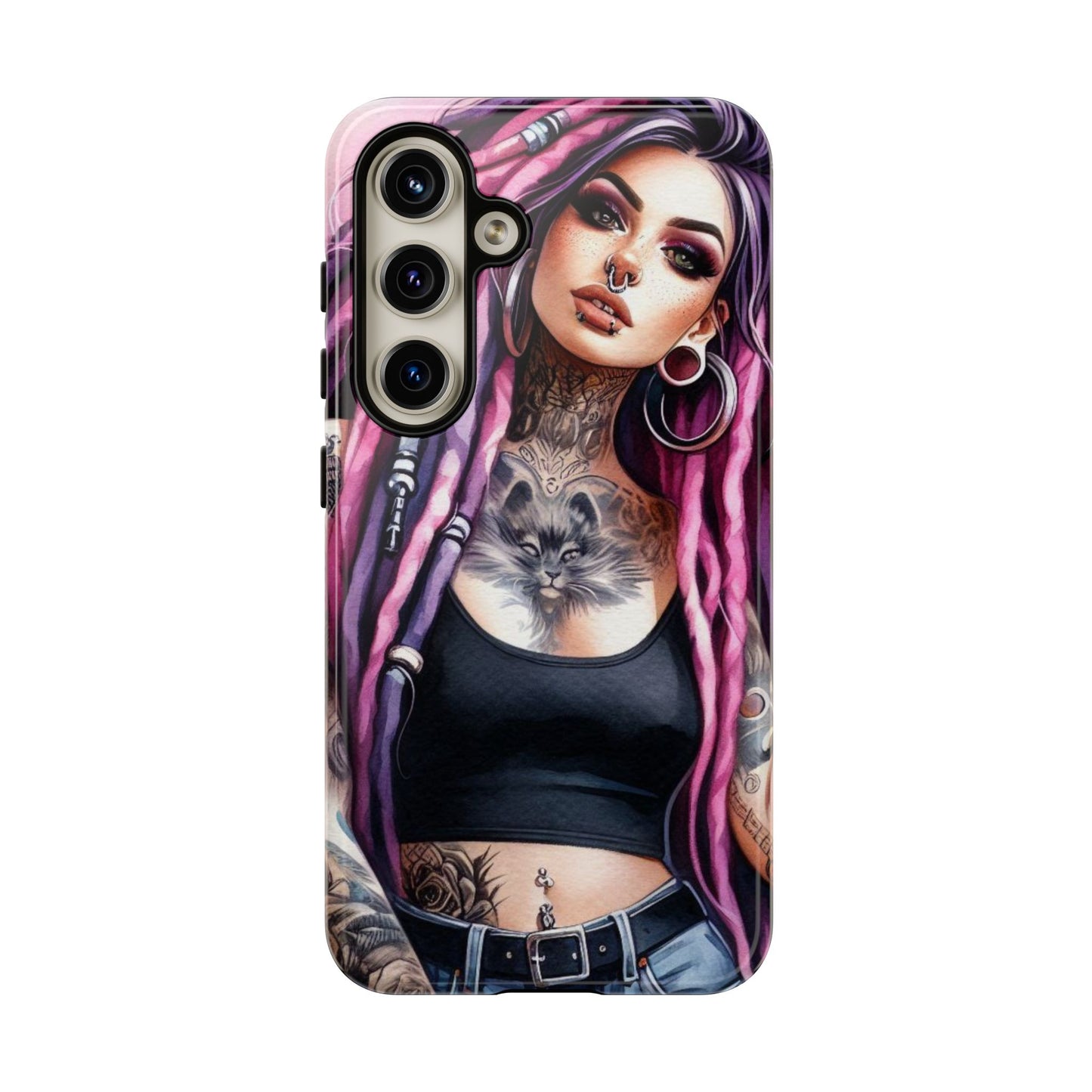 Tattooed Rebel – Gothic Cat Spirit Mobile Cover