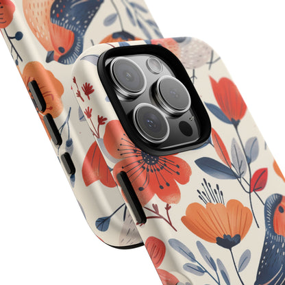 Floral Bird Phone Case - Elegant Nature-Inspired Cover for iPhone, Samsung & Google Pixel