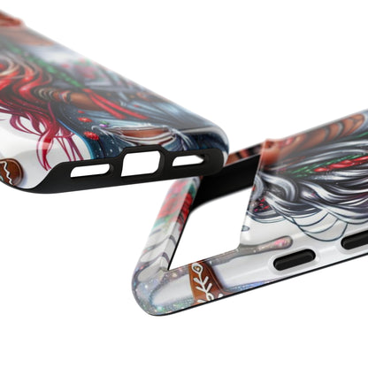 Festive Boho Queen – Holiday Glow & Candy Cane Braids Mobile Cover