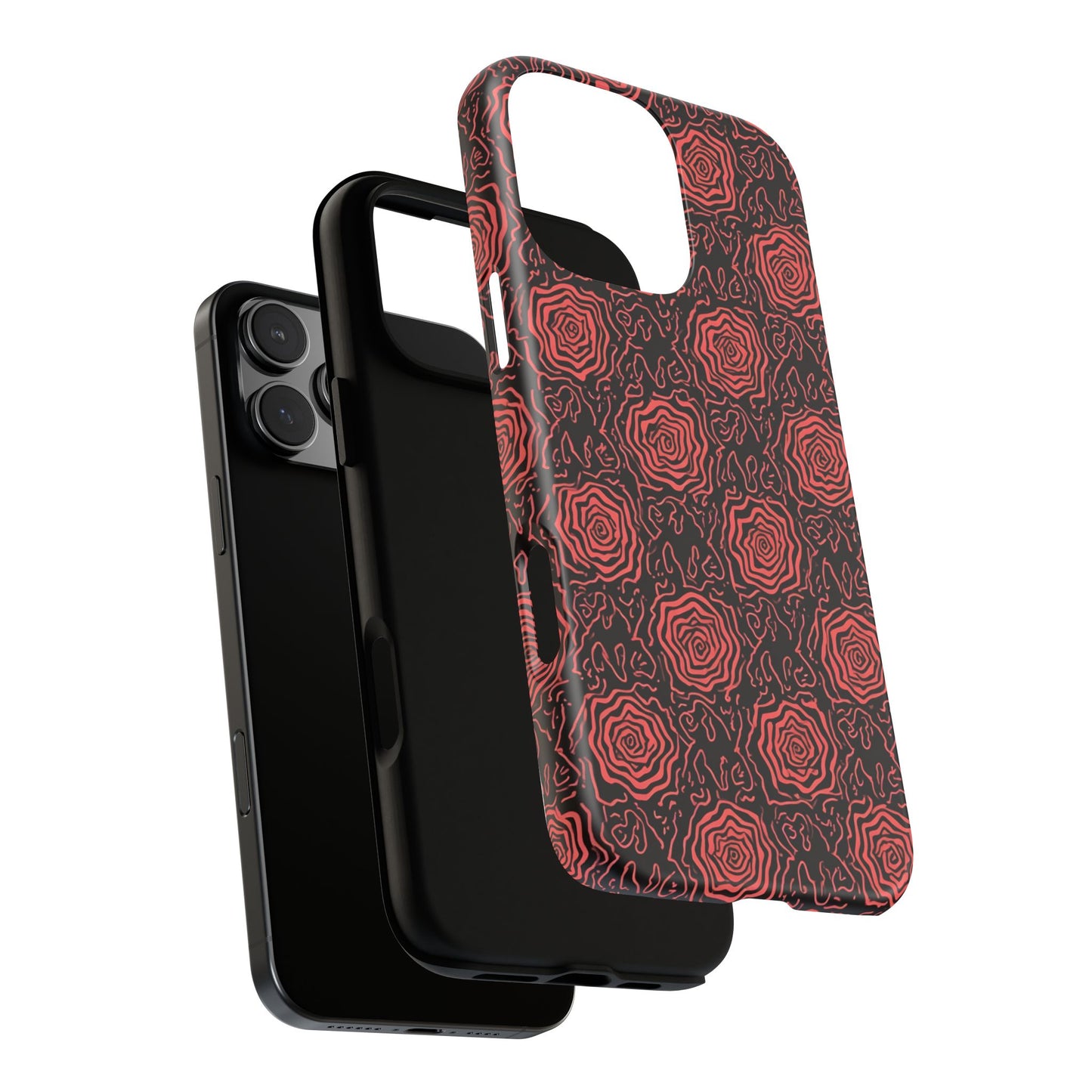 Red roses abstract geometric seamless pattern design