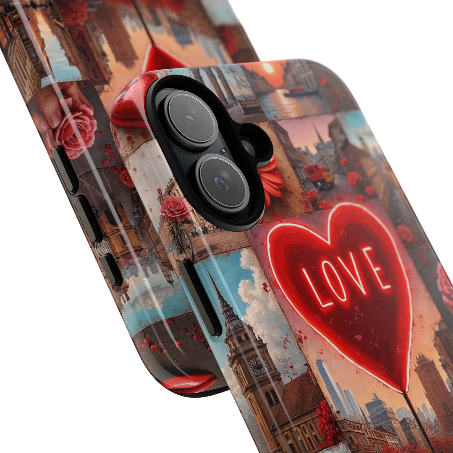Neon Love Heart & Rose Phone Case