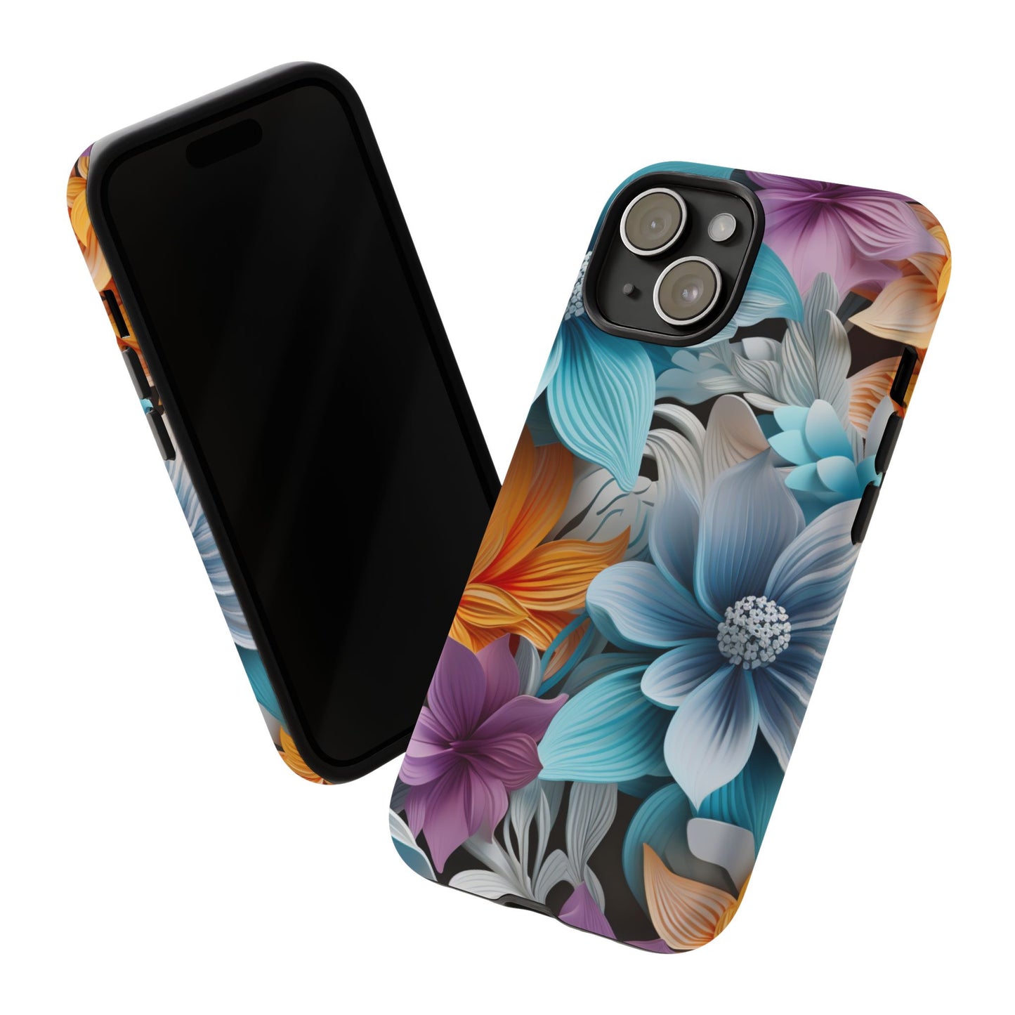 Elegant 3D Floral Bloom Mobile Case – Vivid & Artistic