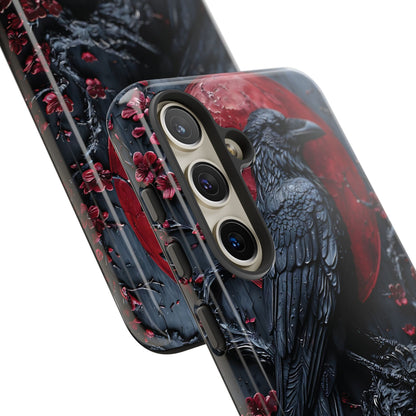 Gothic Sculpture Of Raven On Charcoal Tree Branch phone case design
