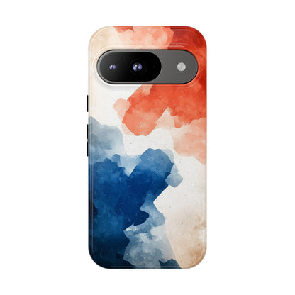 Crimson & Cobalt – Abstract Watercolor Splash Phone Case for iPhone, Google Pixel, Samsung