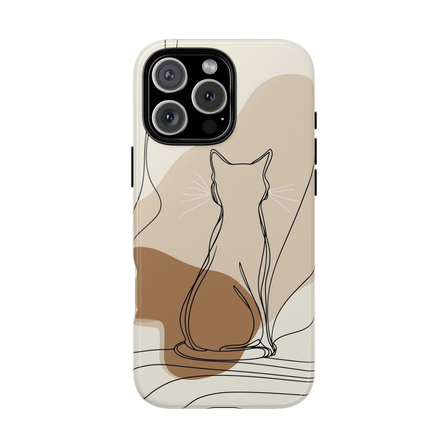 Minimalist Cat Silhouette: Elegant Line Art Phone Case for iPhone, Samsung & Pixel