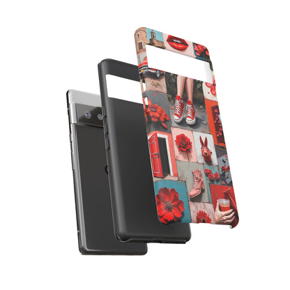 Red Sneakers & Roses Collage Phone Case