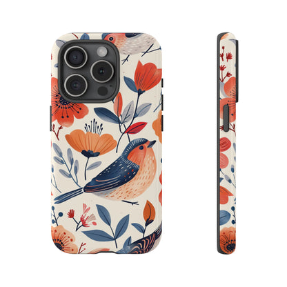 Floral Bird Phone Case - Elegant Nature-Inspired Cover for iPhone, Samsung & Google Pixel