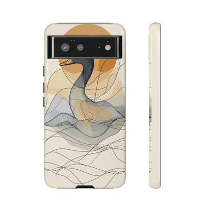 Serenity in Motion: The Abstract Swan Phone Case for iPhone, Samsung & Pixel