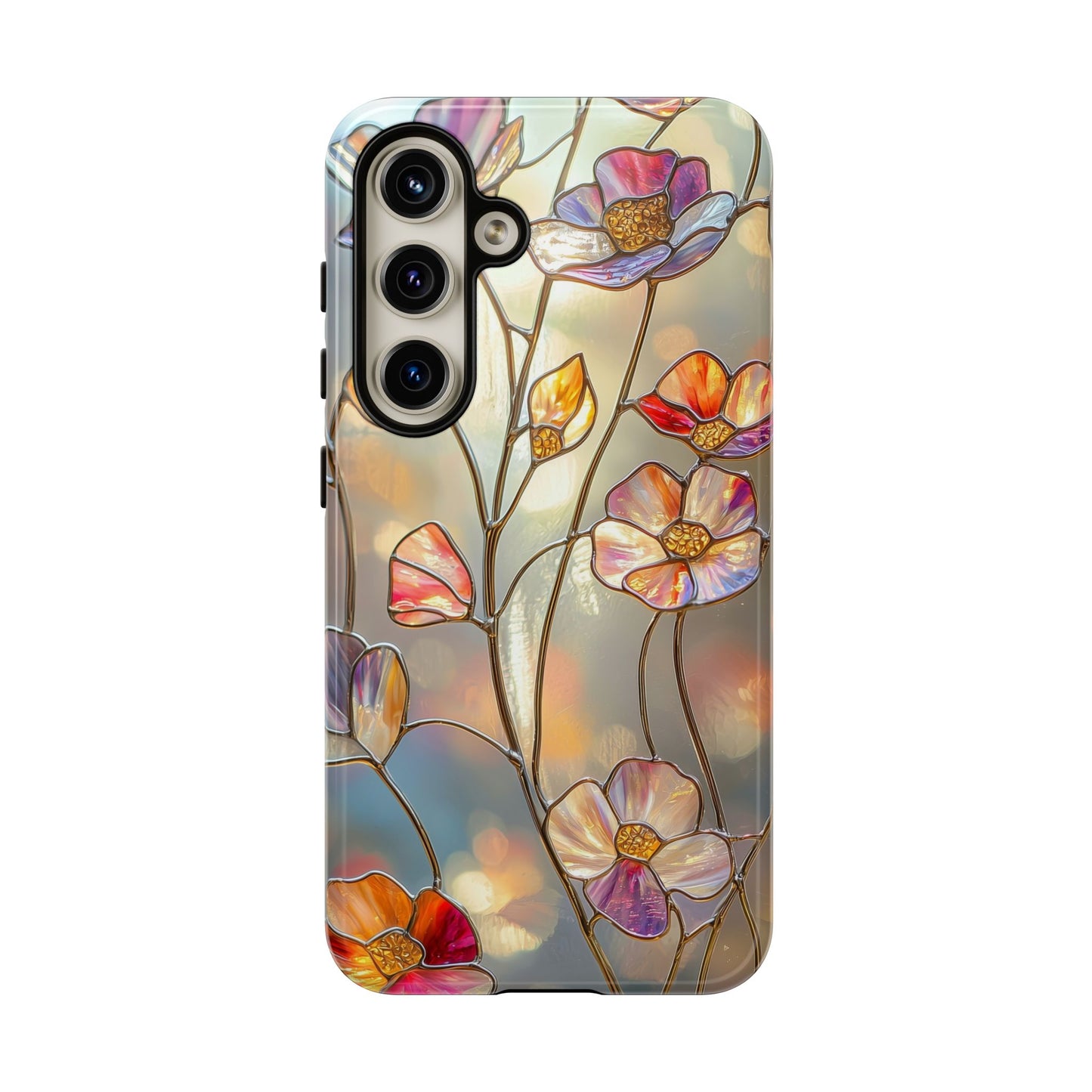 Petal Prism – Colorful Flower Stained Glass Phone Case for iPhone, Samsung & Pixel