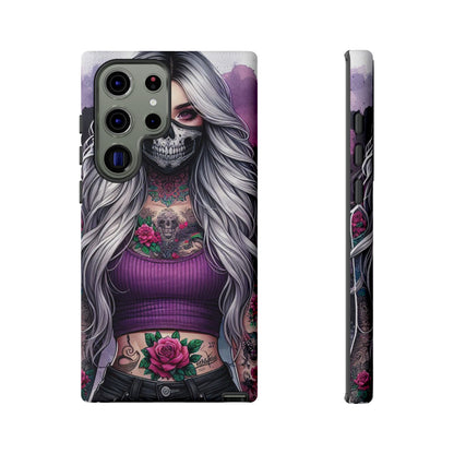 Rebel Rose – Gothic Skull Mask & Tattooed Warrior Mobile Cover