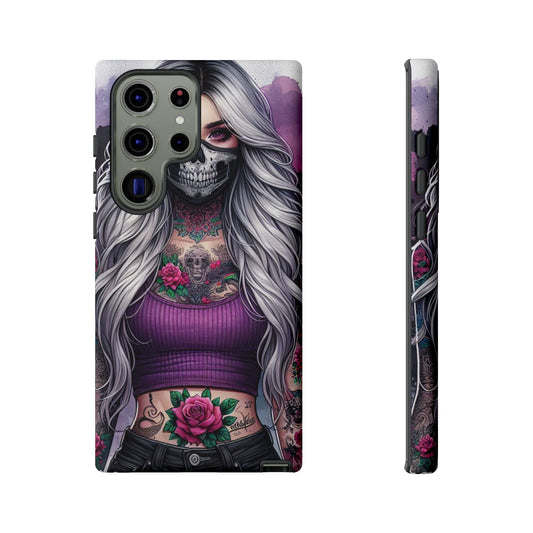 Rebel Rose – Gothic Skull Mask & Tattooed Warrior Mobile Cover