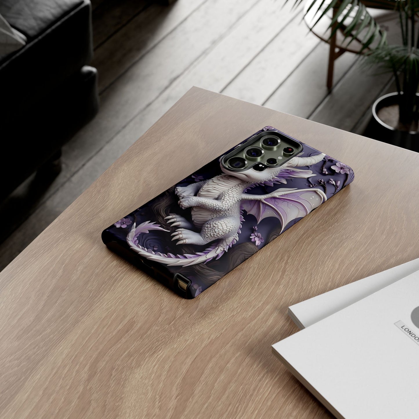 Charming Young Dragon on a Branch Phone Case Design