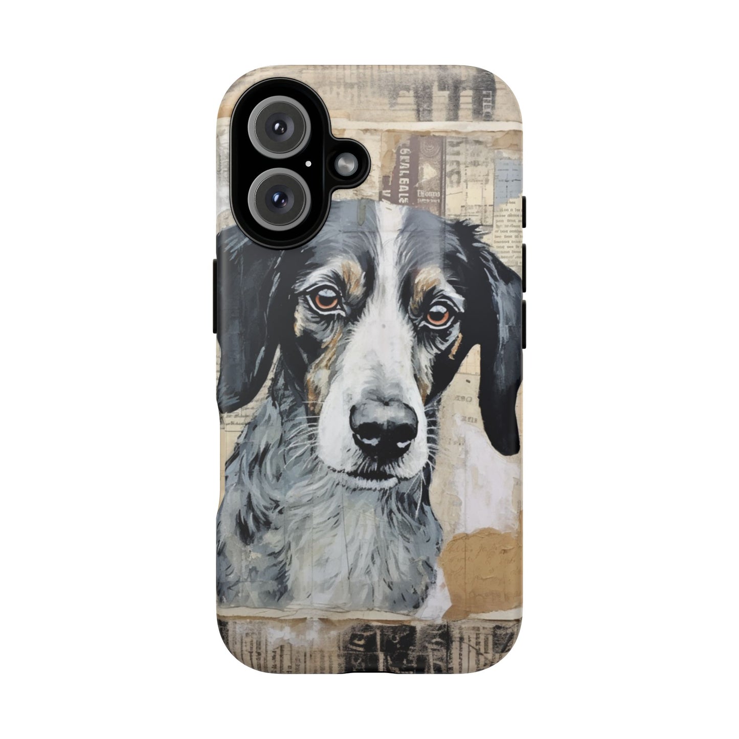 Rustic Dog Portrait – Vintage Collage Style