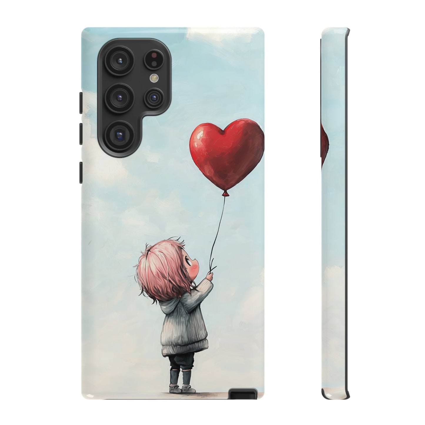 Anime Heart Balloon Phone Case – Dreamy & Cute Art for iPhone, Google Pixel & Samsung