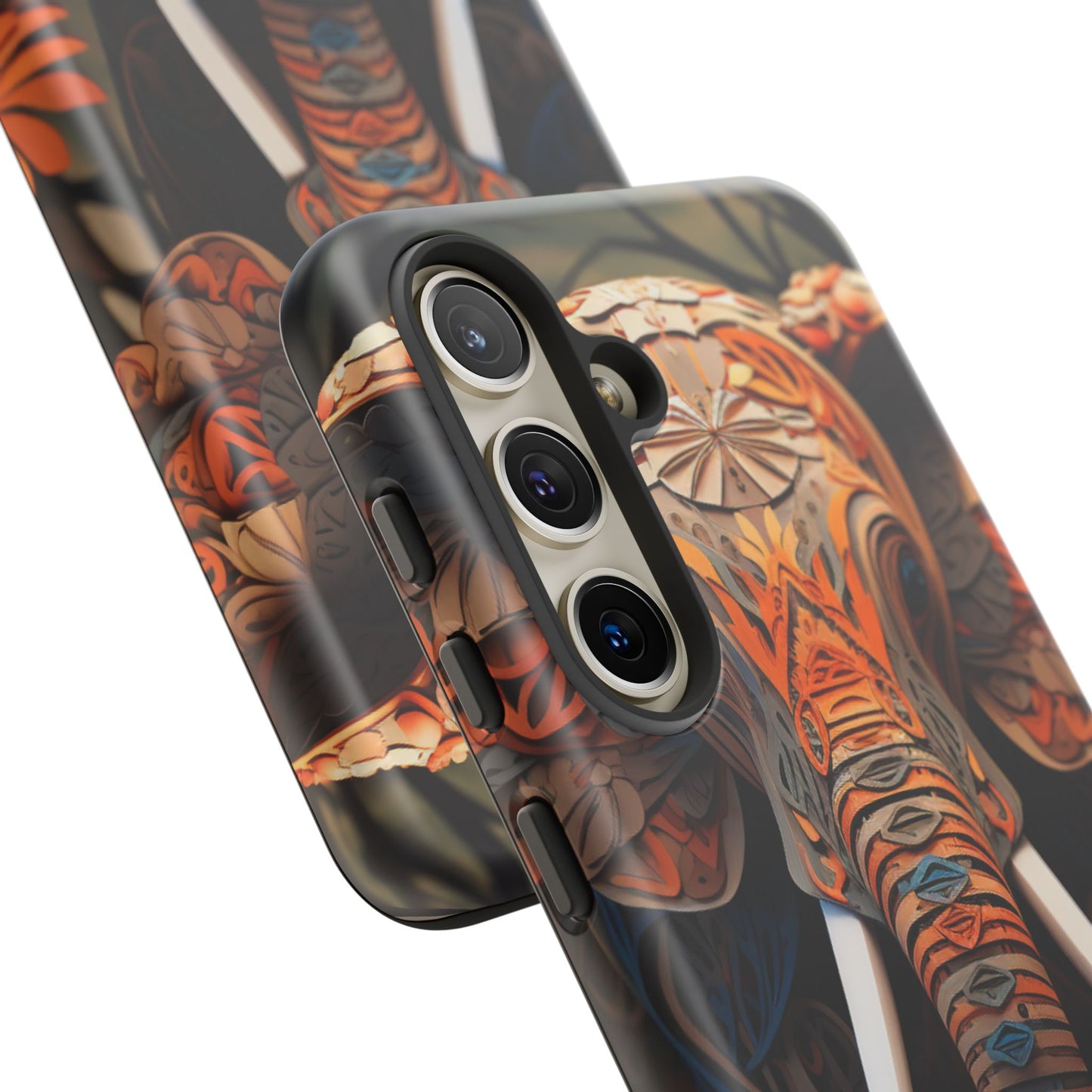 Elegant Artistic Elephant Mobile Cover – Intricate Paper-Cut Design