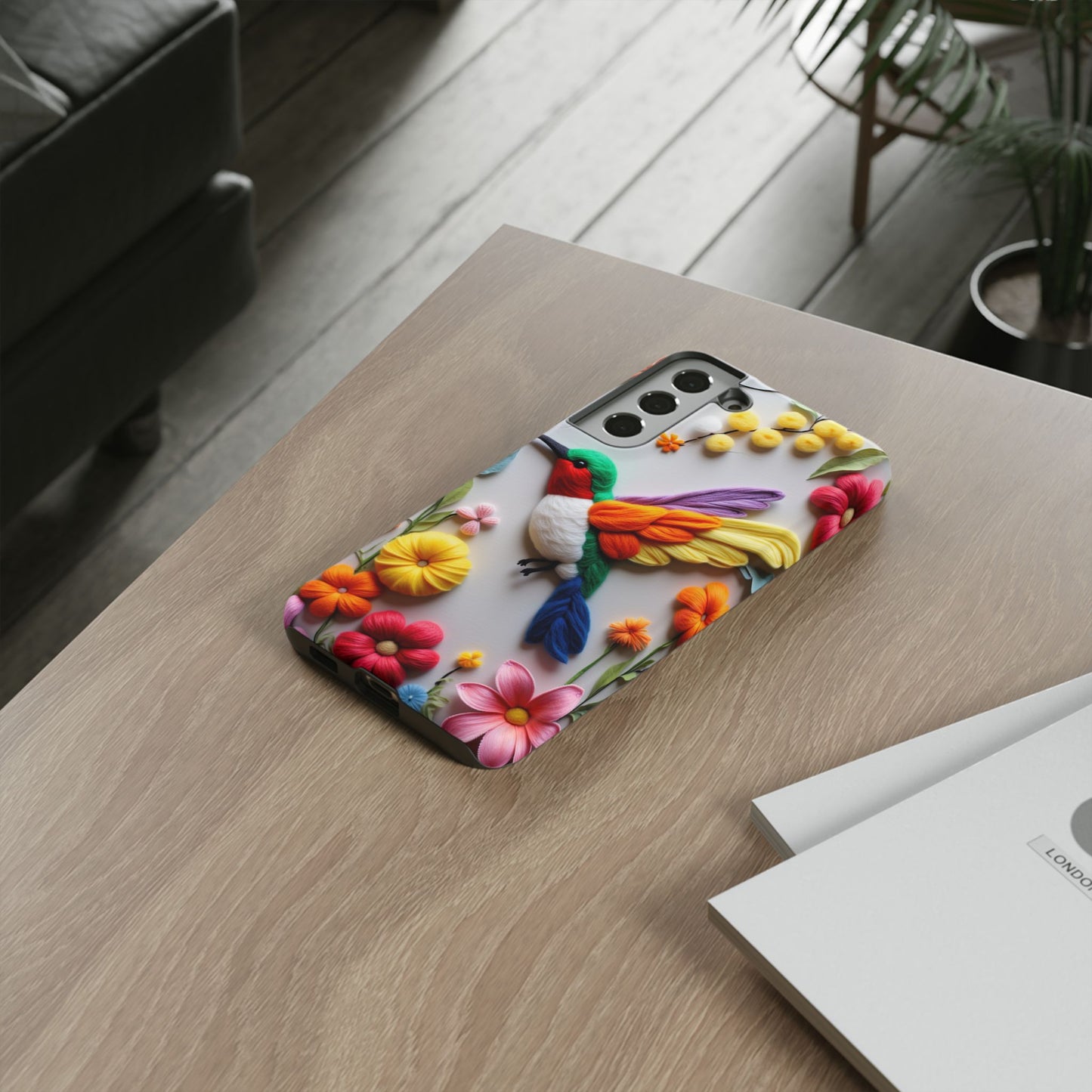 Elegant Hummingbird with Floral Mosaic Design | Nature's Artistic Vibes | iPhone 16 Pro