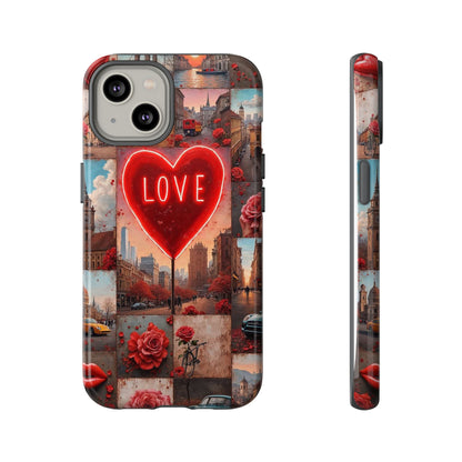 Neon Love Heart & Rose Phone Case