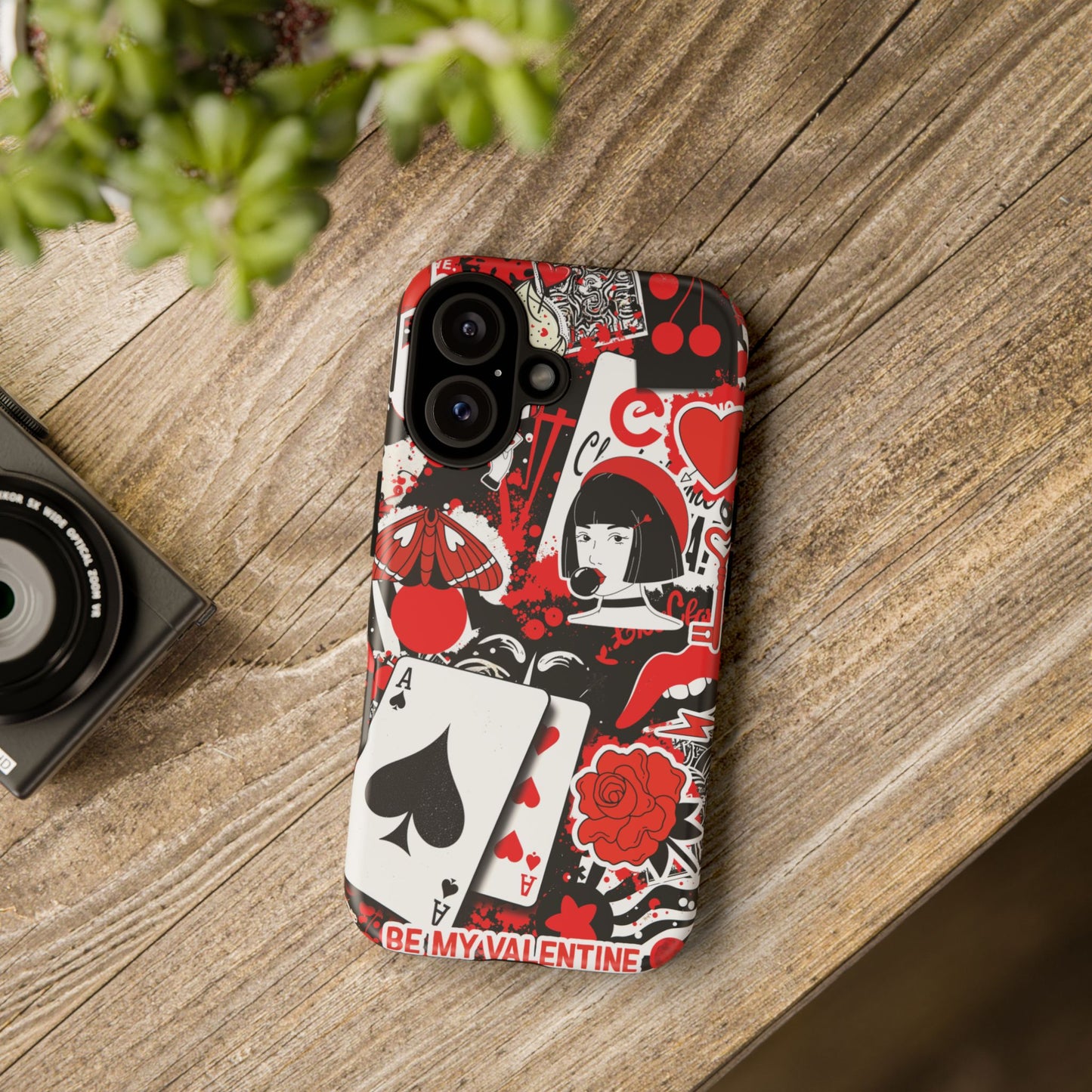 Bold Red & Black Ace Card Phone Case