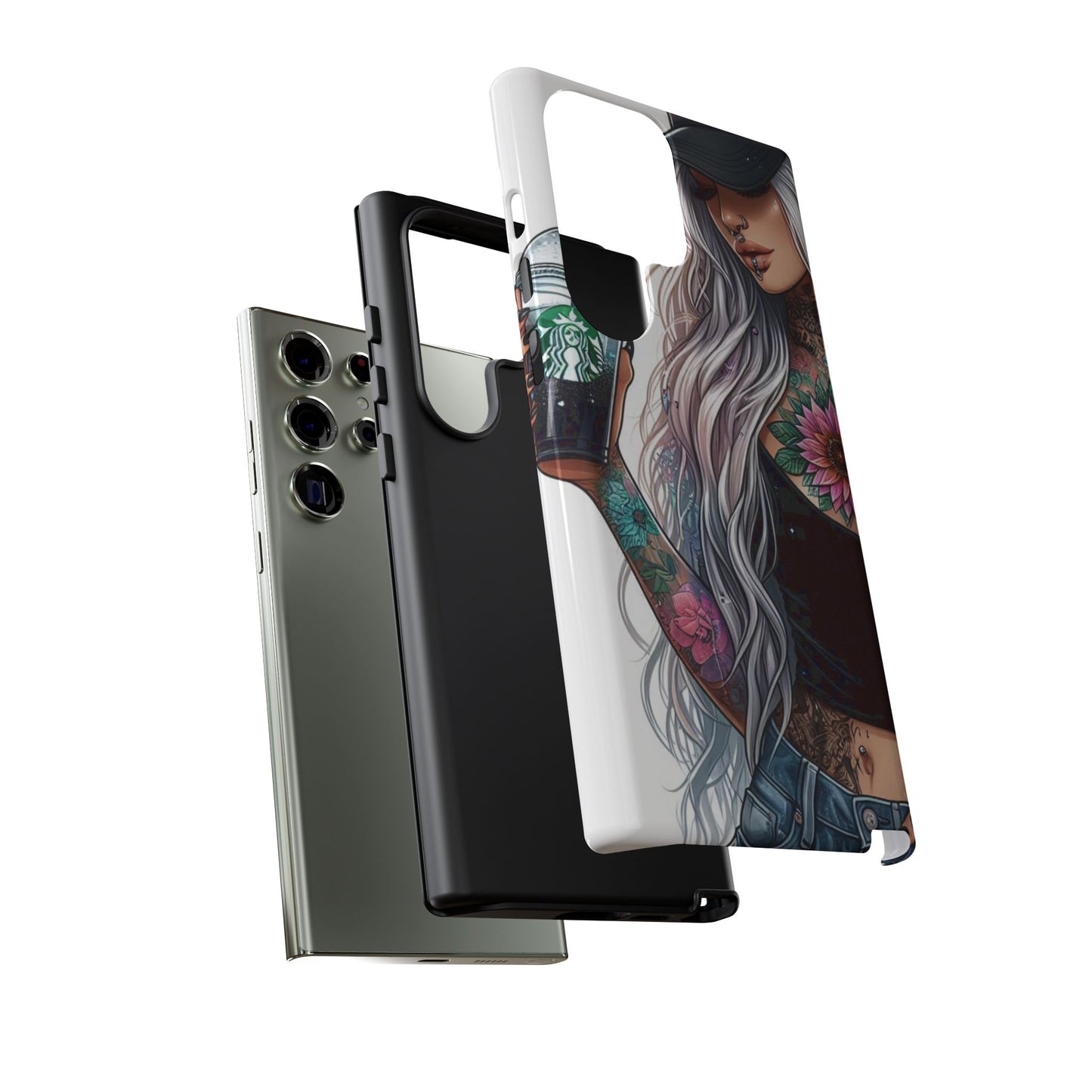 Tattooed Coffee Queen – Edgy Urban Aesthetic Mobile Cover