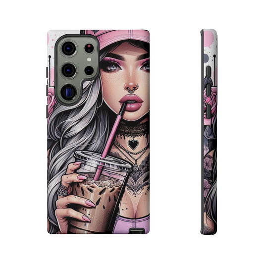 Pink Aesthetic Rebel – Iced Coffee & Inked Beauty Mobile Cover