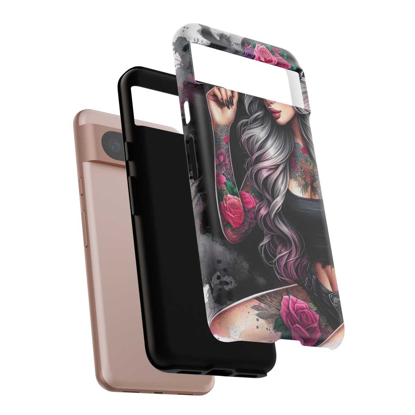 Ink & Roses – Edgy Floral Rebel Mobile Cover