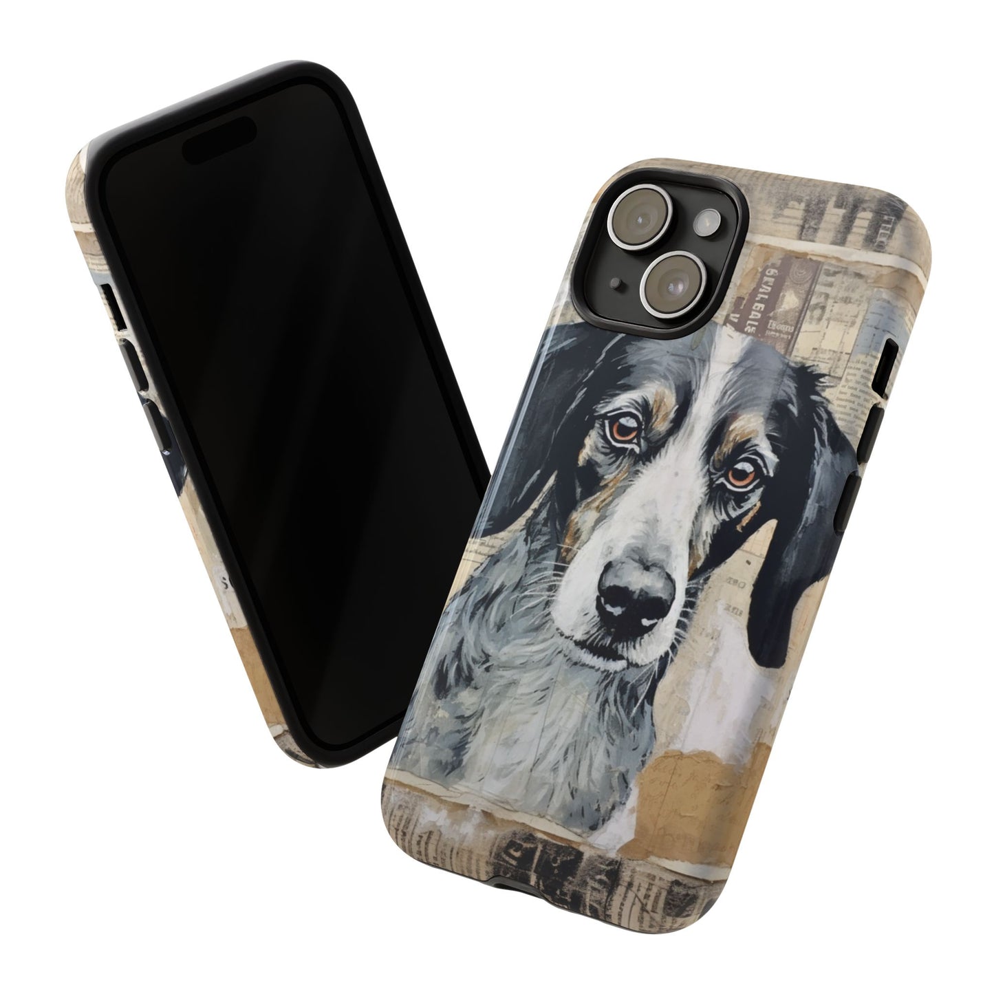 Rustic Dog Portrait – Vintage Collage Style