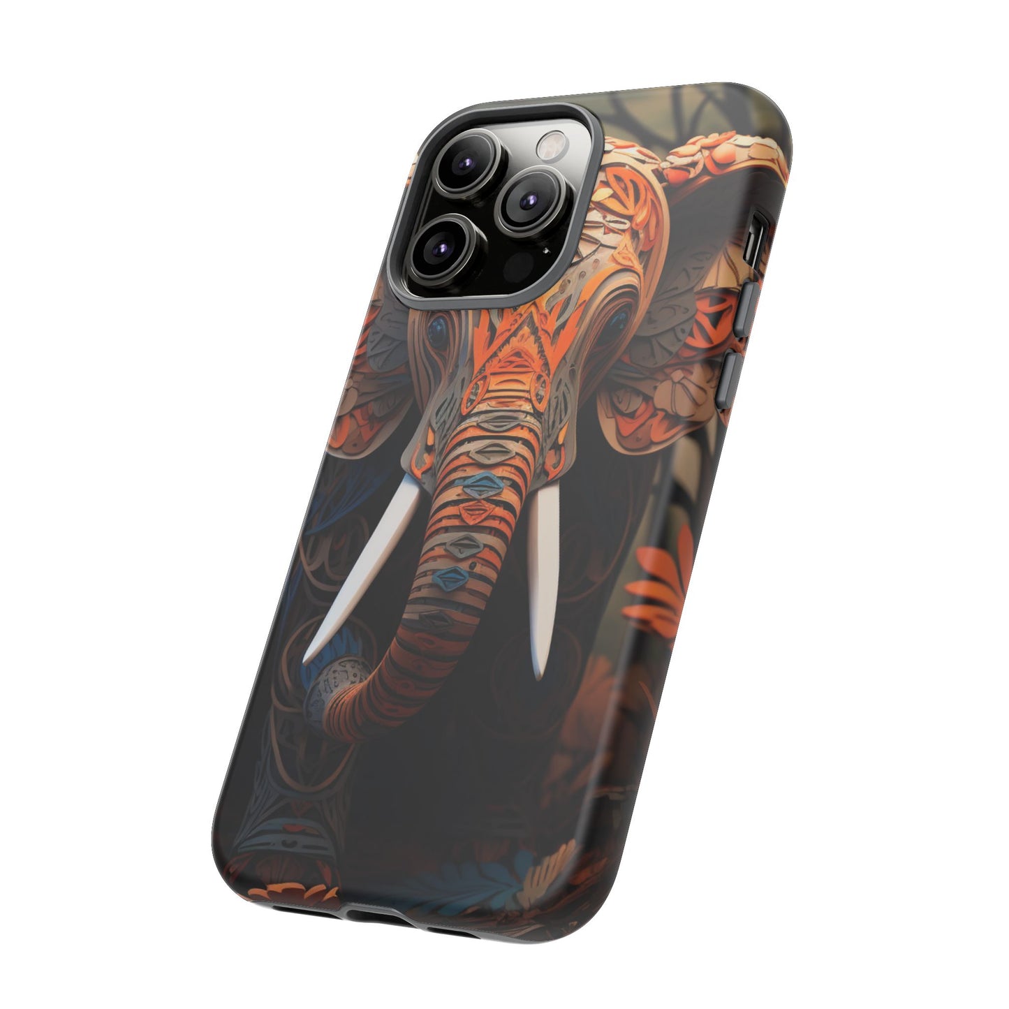 Elegant Artistic Elephant Mobile Cover – Intricate Paper-Cut Design