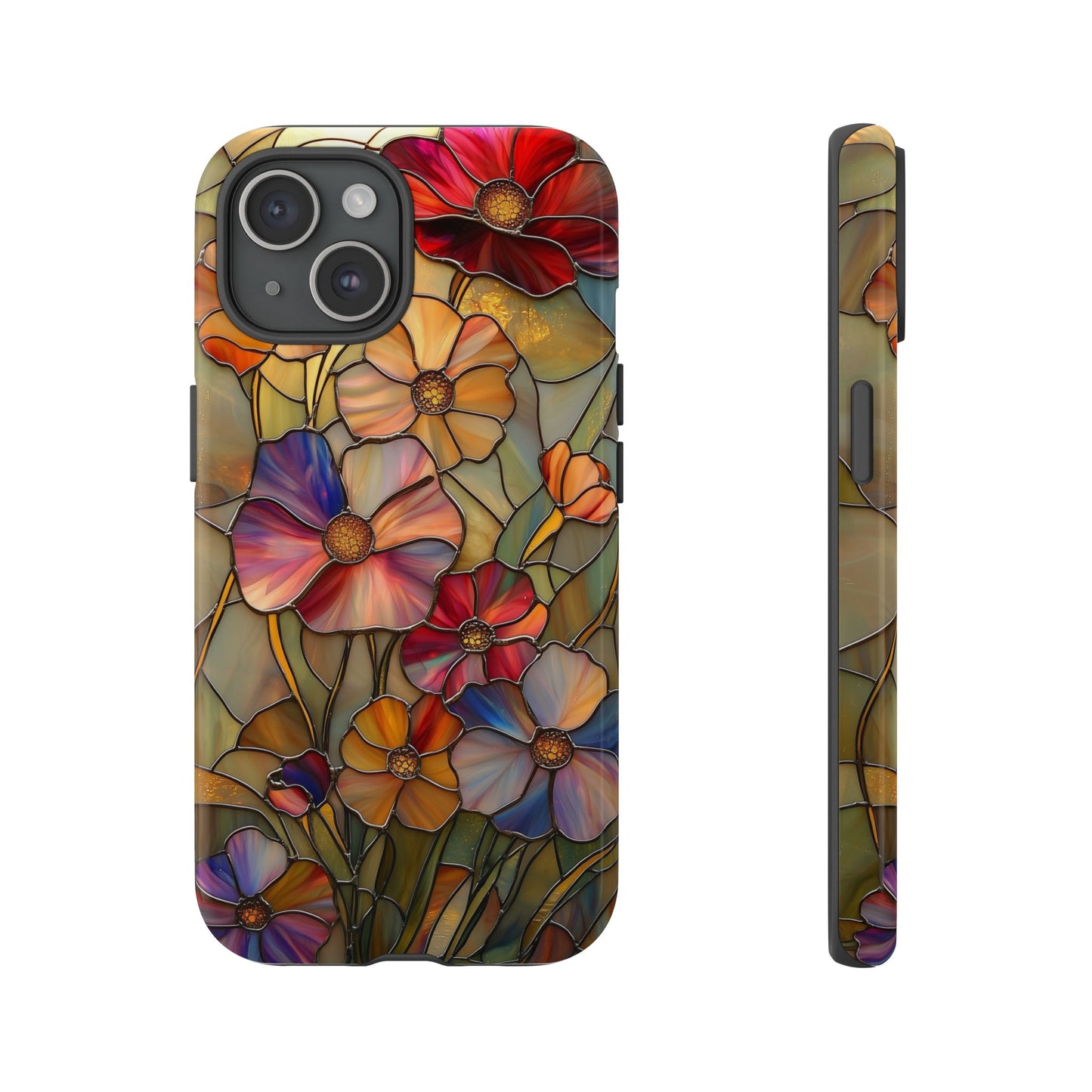 Whispers of Spring – Stained Glass Wildflower Phone Case for iPhone, Samsung & Pixel