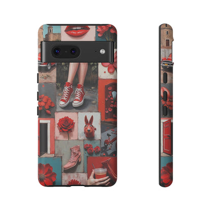 Red Sneakers & Roses Collage Phone Case