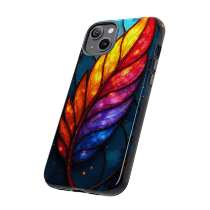 Vivid Feather: Stained Glass Abstract Art