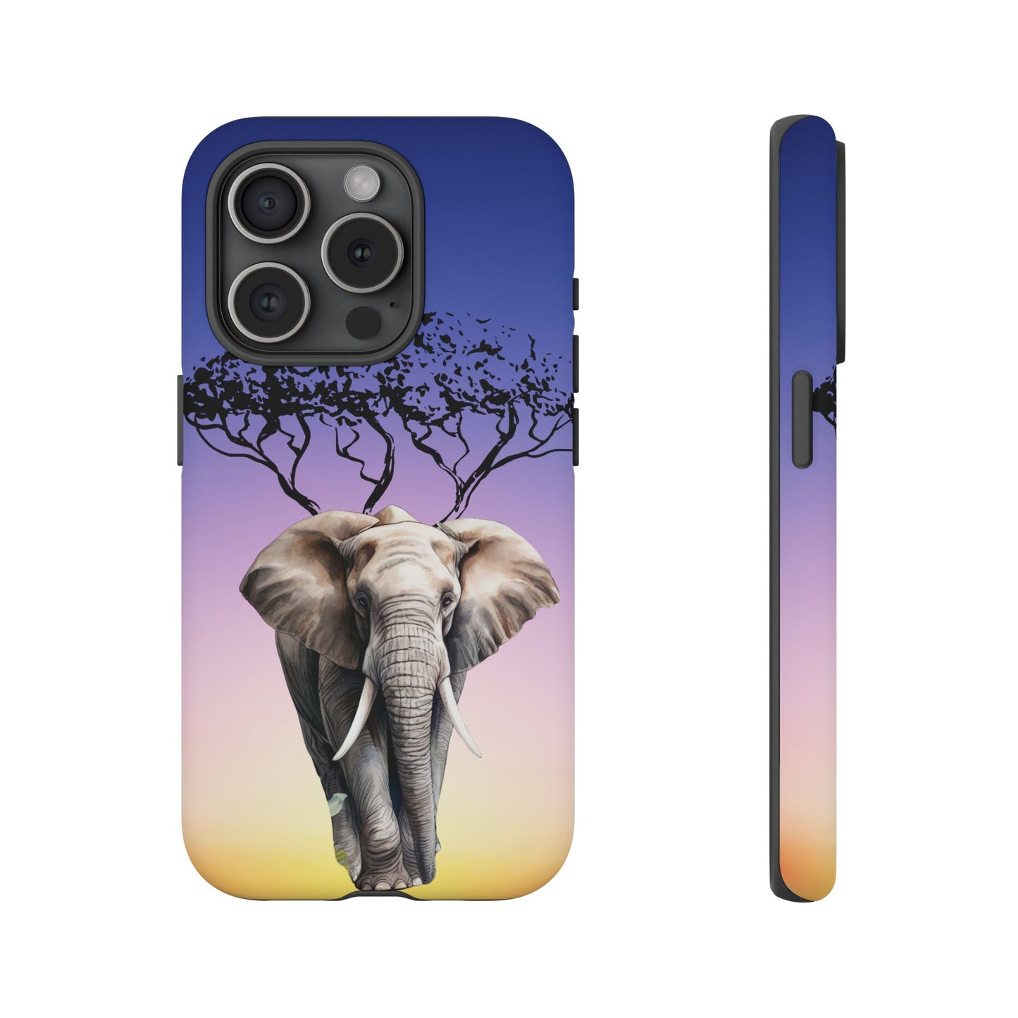 Surreal Elephant Tree Mobile Cover – Dreamy Sunset Fantasy
