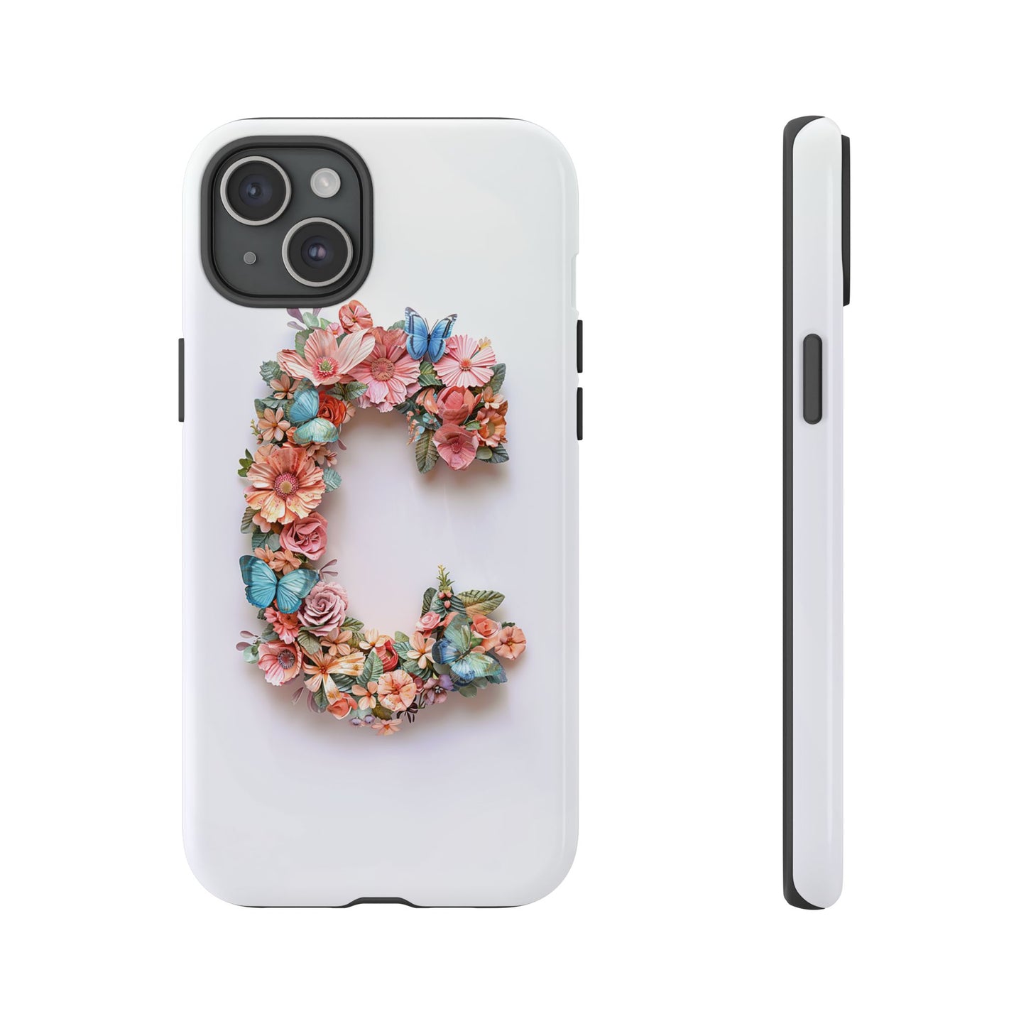 Floral Letter C Phone Case – Personalized Aesthetic Cover for iPhone, Samsung & Google Pixel