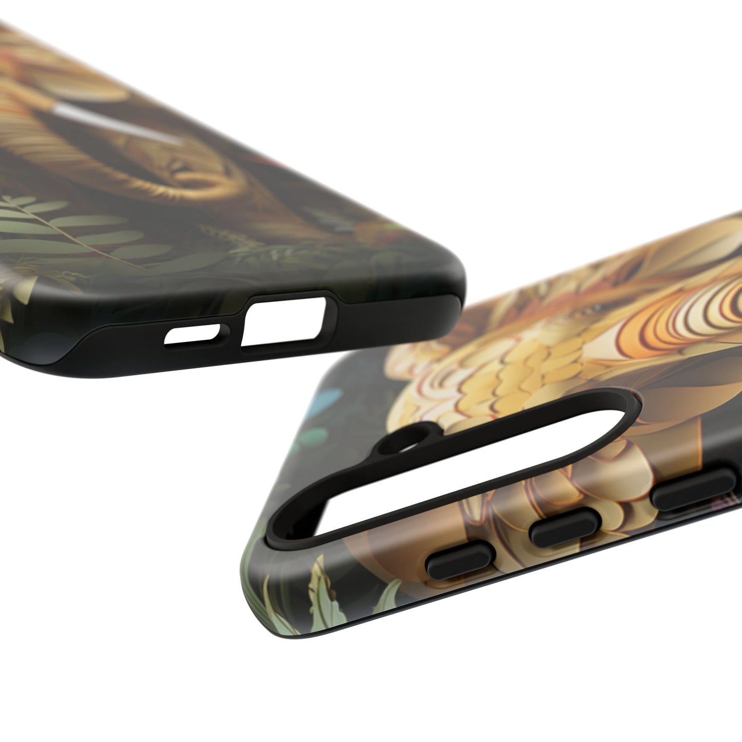Golden Jungle Elephant Mobile Cover – Intricate Paper Art Design