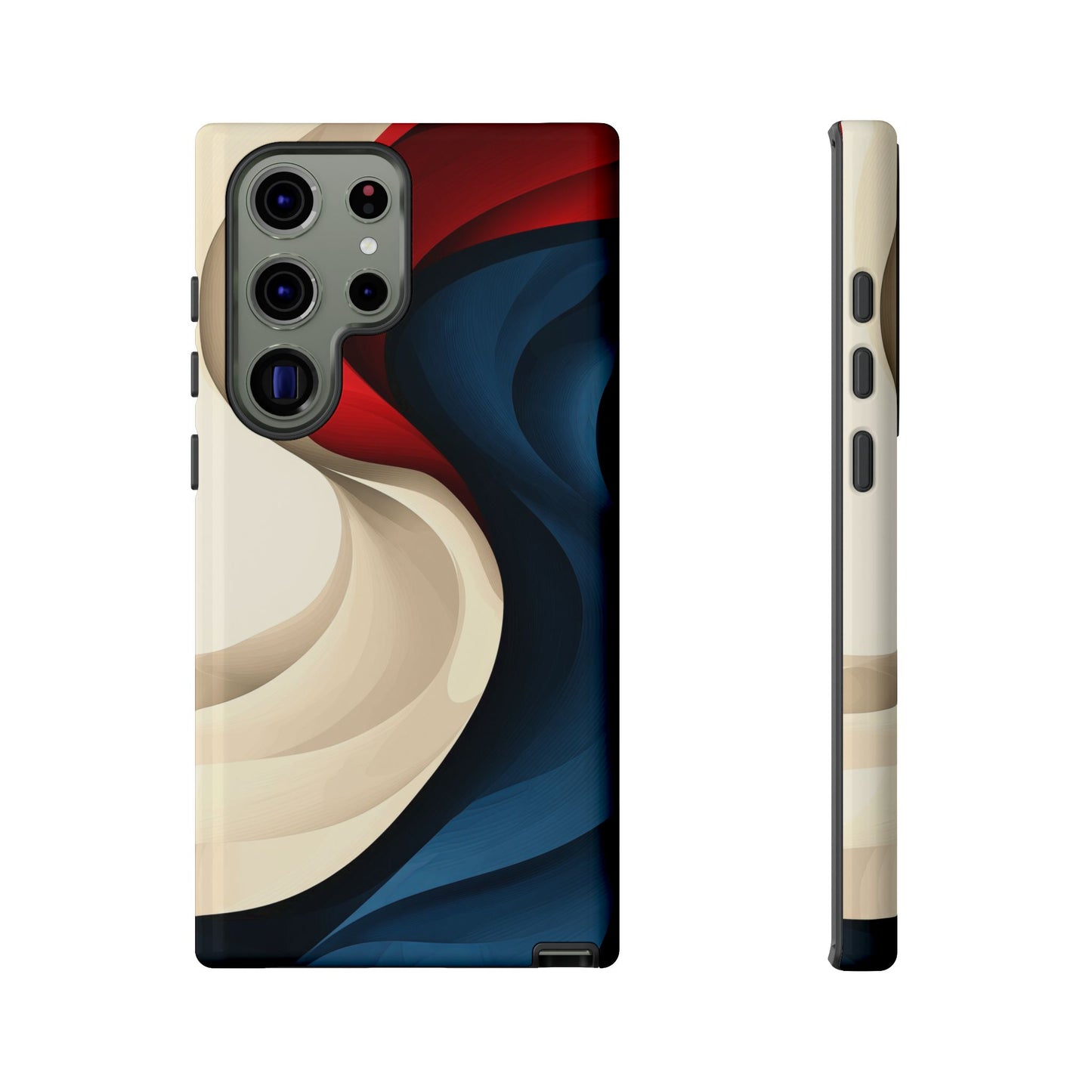 Crimson Current – Flowing Abstract Wave Phone Case for iPhone, Samsung & Pixel