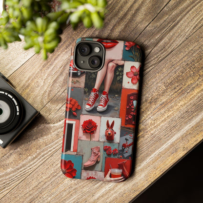 Red Sneakers & Roses Collage Phone Case