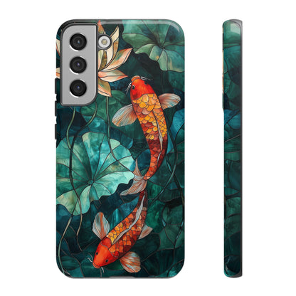 Lotus Serenity" – Koi Pond Stained Glass Case or iPhone, Samsung & Pixel