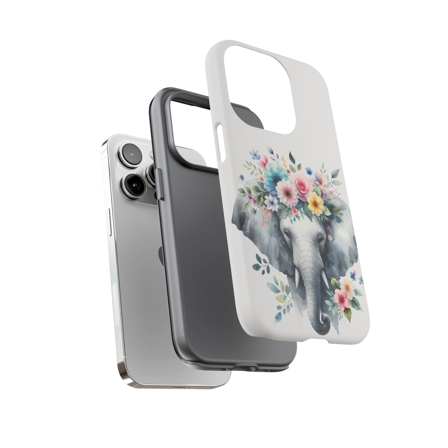 Floral Crown Elephant Mobile Cover – Elegant Watercolor Art