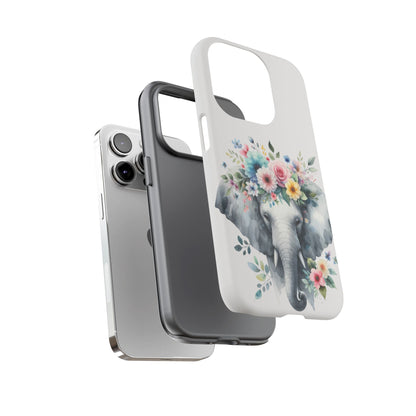 Floral Crown Elephant Mobile Cover – Elegant Watercolor Art