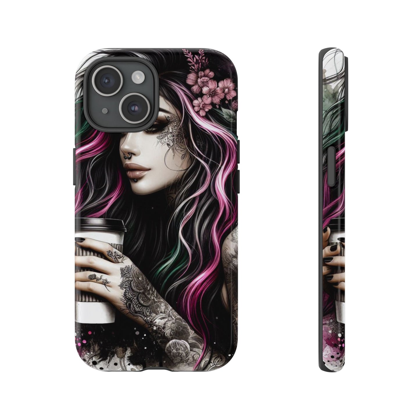 Tattooed Serenity – Gothic Coffee Lover Mobile Cover