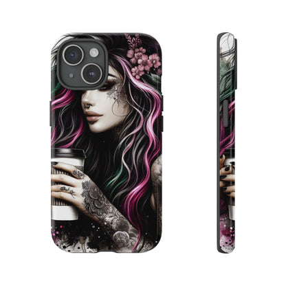 Tattooed Serenity – Gothic Coffee Lover Mobile Cover