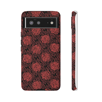Red roses abstract geometric seamless pattern design