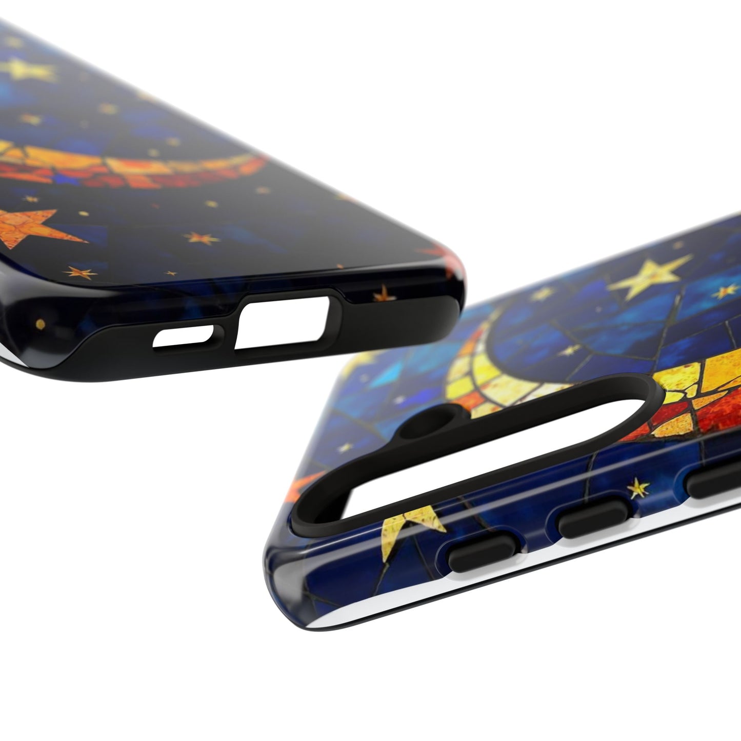 Celestial Crescent: Vibrant Moon and Stars Phone Case